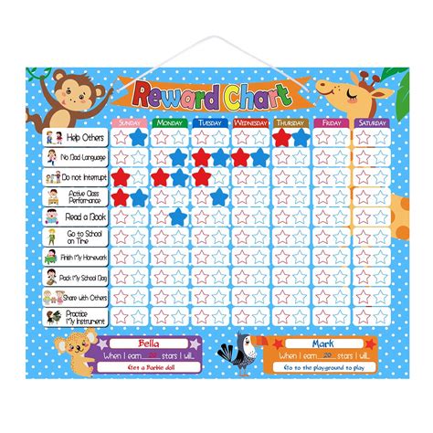 Toymytoy Magnetic Reward Chart Set Reward Behavior Star Chore Chart For