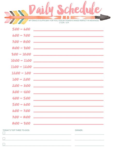 Download This Free Beautiful Daily Schedule And Keep Your To Dos On