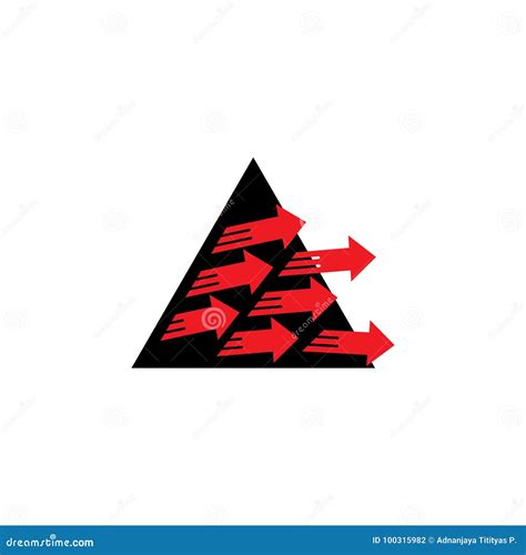 Arrows Emerge From Triangle Logo Vector Stock Vector Illustration Of