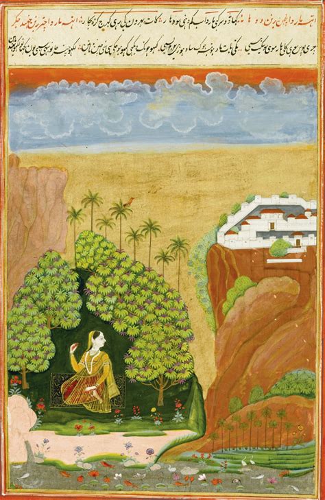 A Leaf With Two Ragamala Illustrations Malasri Ragini And Maru Ragini