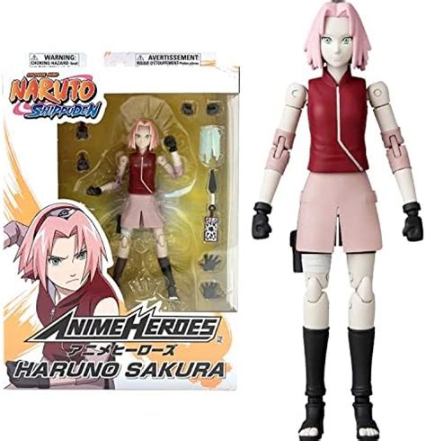 Anime Heroes Official Naruto Shippuden Haruno Sakura Poseable Action Figure With Swappable Hands