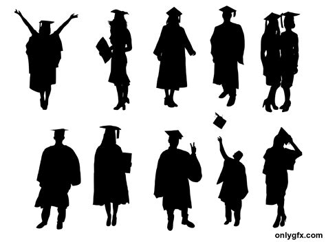 10 Graduation Silhouette Png Transparent