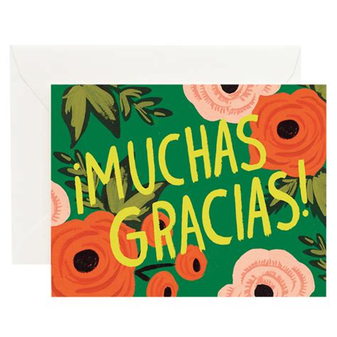 Muchas Gracias Card Greeting Card Shops Thank You Greeting Cards