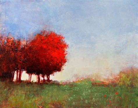 Autumn Reds Painting Impressionist Landscape Landscape Paintings