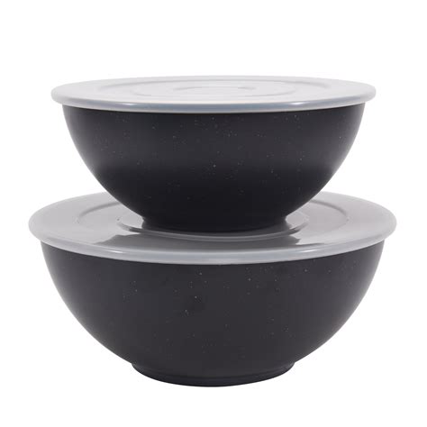 Mainstays 4 Piece Eco Friendly Recycled Plastic Serve Bowl Set Black