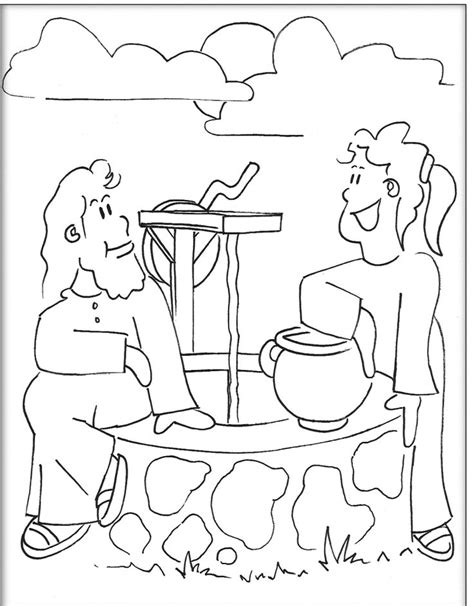 Nothing makes a child happier than coloring! Samaritan Woman At The Well Coloring Page - Coloring Home ...