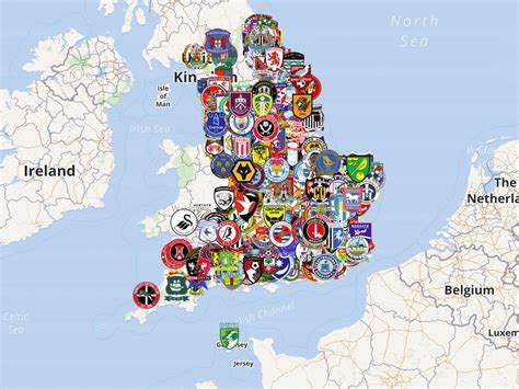 English Soccer Clubs By Zackleischner · Maphub