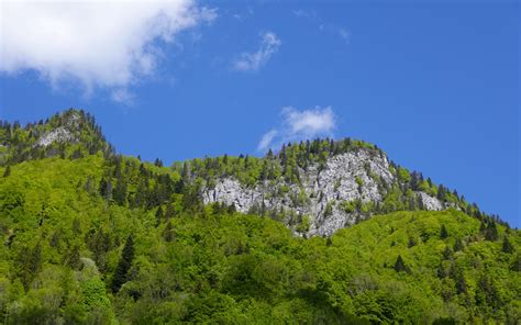 Download Wallpaper 3840x2400 Mountains Forest Trees Clouds Nature