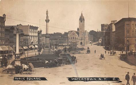 RPPC PUBLIC SQUARE WATERTOWN NEW YORK REAL PHOTO POSTCARD 1909 | eBay
