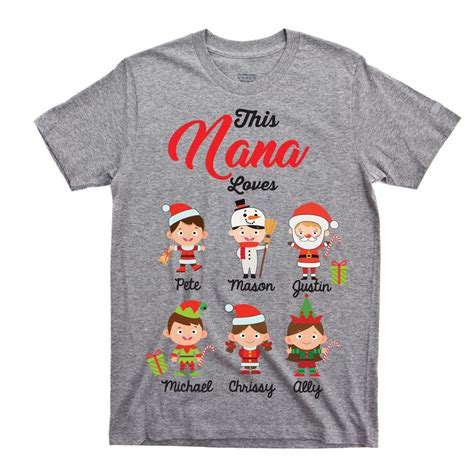 Personalized Christmas Nana T Shirt This Nana Loves Her