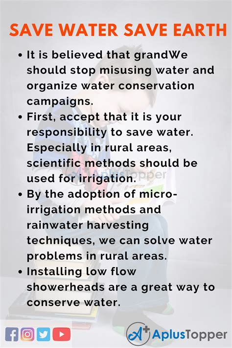 10 Lines On Save Water Save Earth For Students And Children In English
