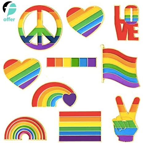 Lgbt Gay Pride Rainbow Brooch Pins Pride Heart Flag Label Pins China