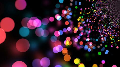 Colorful Lights Bokeh Black Background Hd Abstract Wallpapers Hd