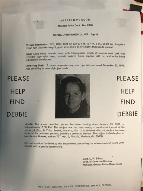 Missing Debbie Lynn Randall Pdf