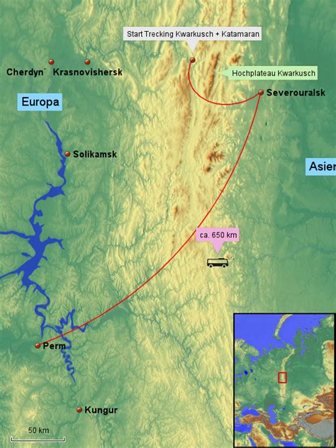 Informação útil sobre alojamento, gastronomia, golfe, património, sol e mar, natureza, talassoterapia, atividades. StepMap - Ural Karte - Landkarte für Russland
