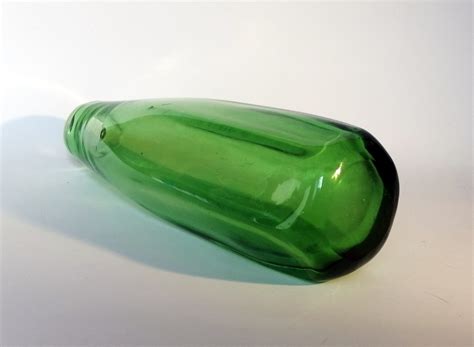 Vintage Green Depression Glass Vase Mid Century Glass Vase Etsy
