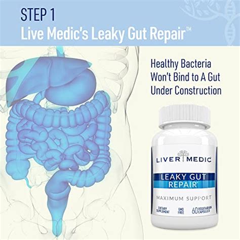 Liver Medic Leaky Gut Repair Glutamine Capsules Wslippery Elm