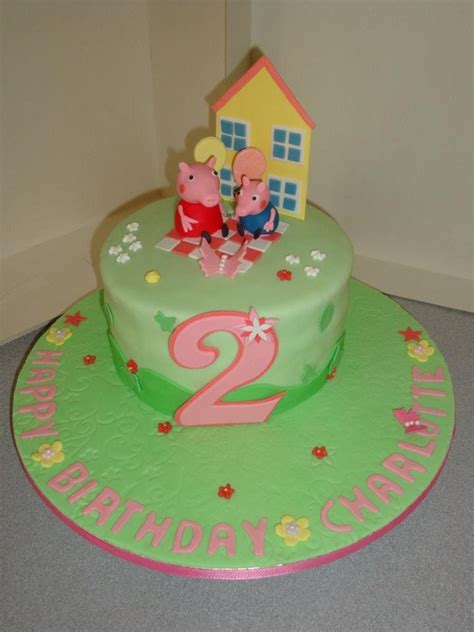 Pink and gold peppa pig birthday cake. Peppa Pig Birthday Cake - CakeCentral.com