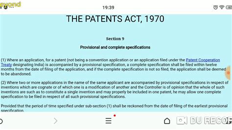 Section 9 Indian Patent Act 1970 Youtube
