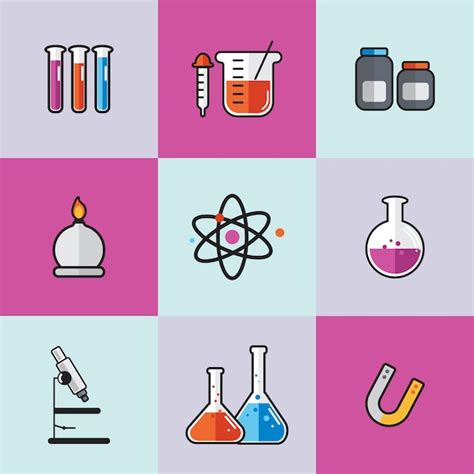 Ilustración De Conjunto De Instrumentos De Laboratorio De Química