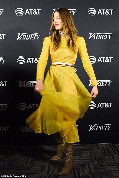 Jessica Biel Is A Vision In Sheer Yellow Fendi Look At Tiff Stunning Dresses Fashion Jessica