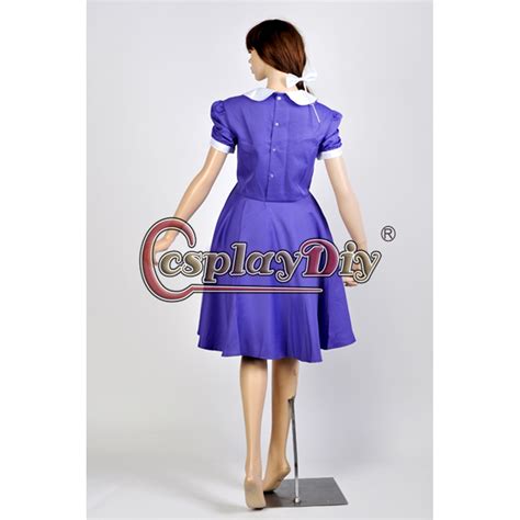 cosplaydiy bioshock 2 little sister cosplay costume purple dress for adult women version 04