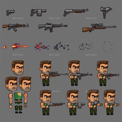Game Character 2d Soldier Sprite Character Creation Games Game