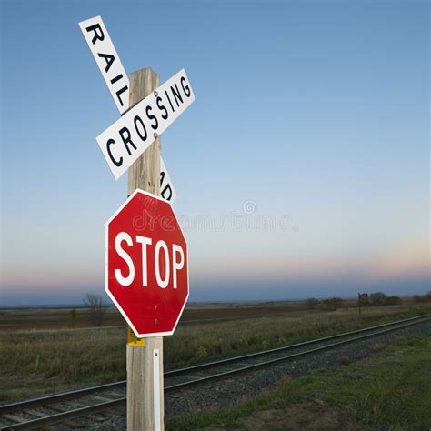 Railroad Crossing Sign Stock Photo Image Of Train Intersection 3532476