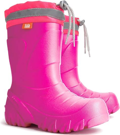 Kids Girls Pink Wellington Boots Rainy Snow Wellies Ultra Light Eva