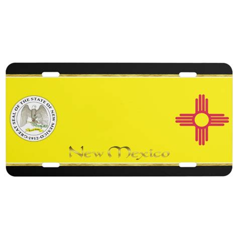 New Mexico Flag License Plate Zazzle