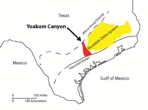 Location Of The Yoakum Canyon Within Texas Modified From Galloway And