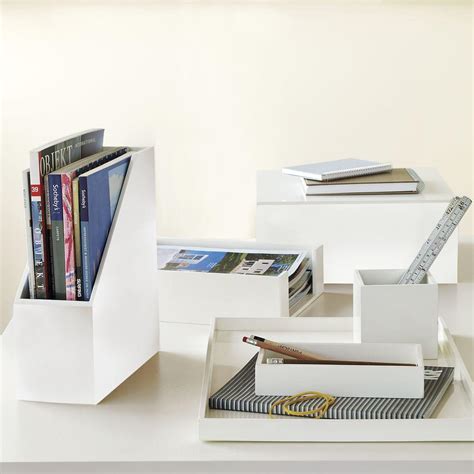 Seoul studio dialoguemethod made this stationery set by layering up birch plywood with coloured paper. Lacquer Office Accessories- White | west elm Australia