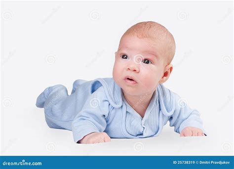 Little Baby In Blue Stock Image Image Of People Pretty 25738319