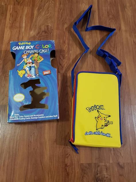 Vintage Yellow Pokemon Gameboy Color Carring Case By Gem