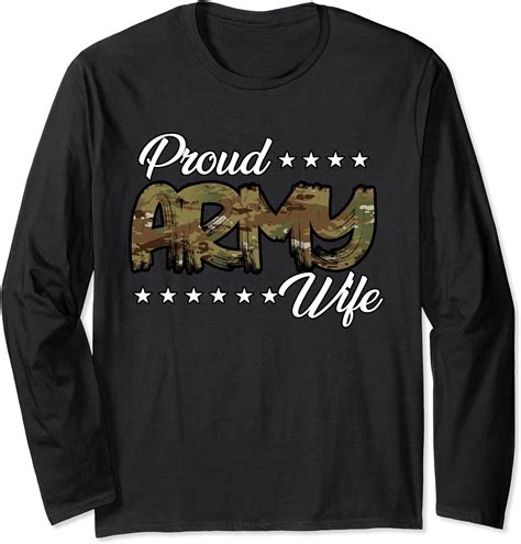 Ocp Bold Proud Army Wife Long Sleeve T Shirt Clothing Shoes And Jewelry