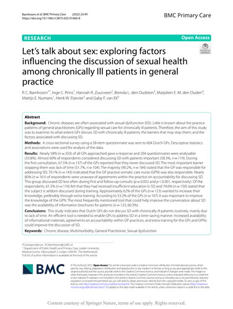 pdf let s talk about sex exploring factors influencing the discussion of sexual health among