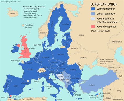 Map: Which Countries are in the European Union in 2020, Which Aren't, and Which Want to Join 