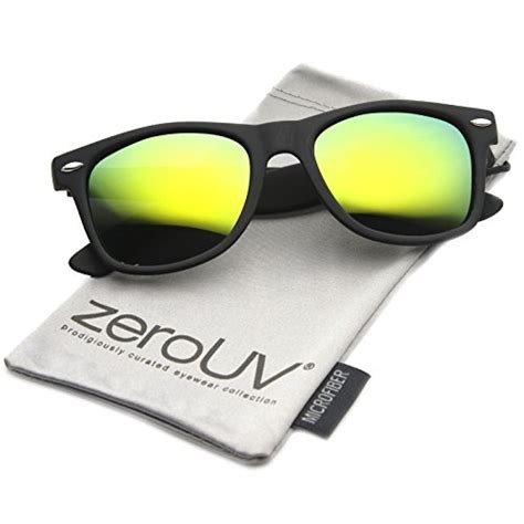 Zerouv Flat Matte Reflective Mirror Color Lens Large Horn Rimmed
