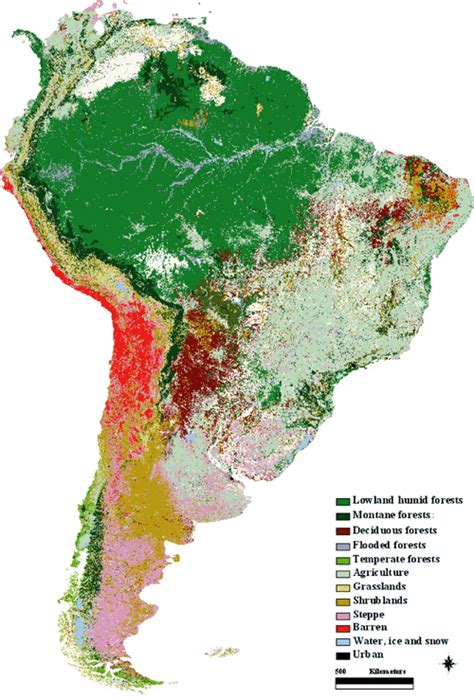 Land Cover Map Of South America World Geography Geography Map Map