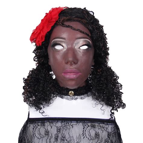 Artificial Fake African Women Human Skin Face Realistic Silicone Face