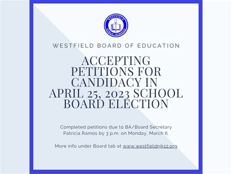 School Board Candidates Sought In Westfield Ahead Of April Election