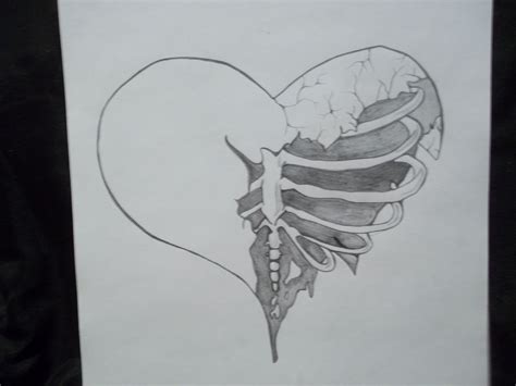 Heart With A Ribcage In It 2 21 14 Artwork Art Drawings