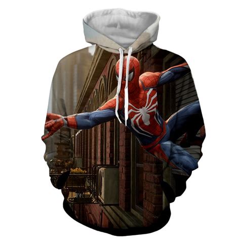 Cool Spider Man Wall Clinging Design Full Print Hoodie — Superheroes Gears