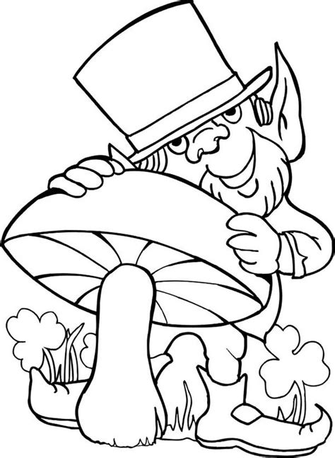 From happy shamrocks and leprechauns to worksheets for a catholic coloring book, our st. Leprechaun Loves Mushroom for St Patricks Day Coloring ...