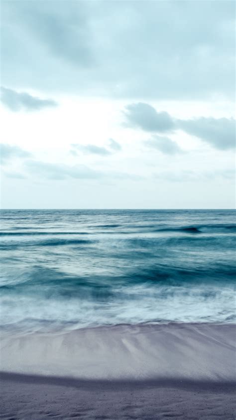 Download Wallpaper 720x1280 Blue Sea Beach Sea Waves Nature Samsung