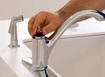 Cover the drain with a rag to catch dropped parts, and establish a how to fix a leaky compression faucet: How to Fix a Leaky Kitchen Faucet with Two Handles - Step ...