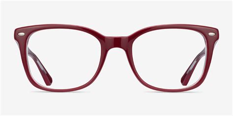 ray ban rb5285 square burgundy frame eyeglasses eyebuydirect