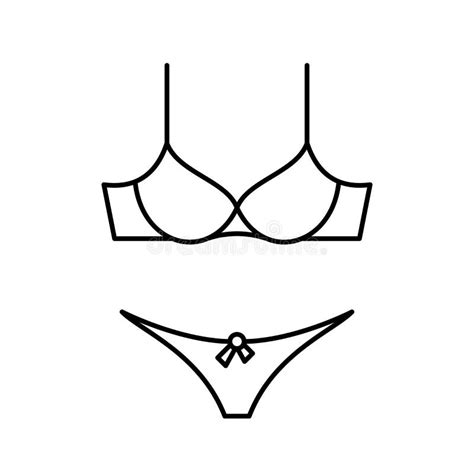 Lingerine Set Panties And Bra Vector Icon Eps 10 Women Underwear Illustration Isolated On