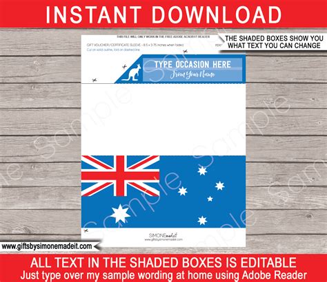 Looking for some gifts for travel lovers? Australia Travel Ticket Sleeve Template | Printable ...