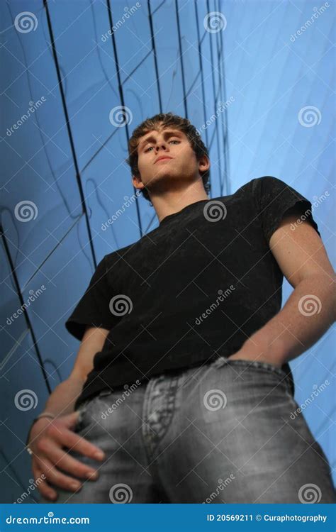 Young Man Looking Down Stock Image Image Of Angle Person 20569211